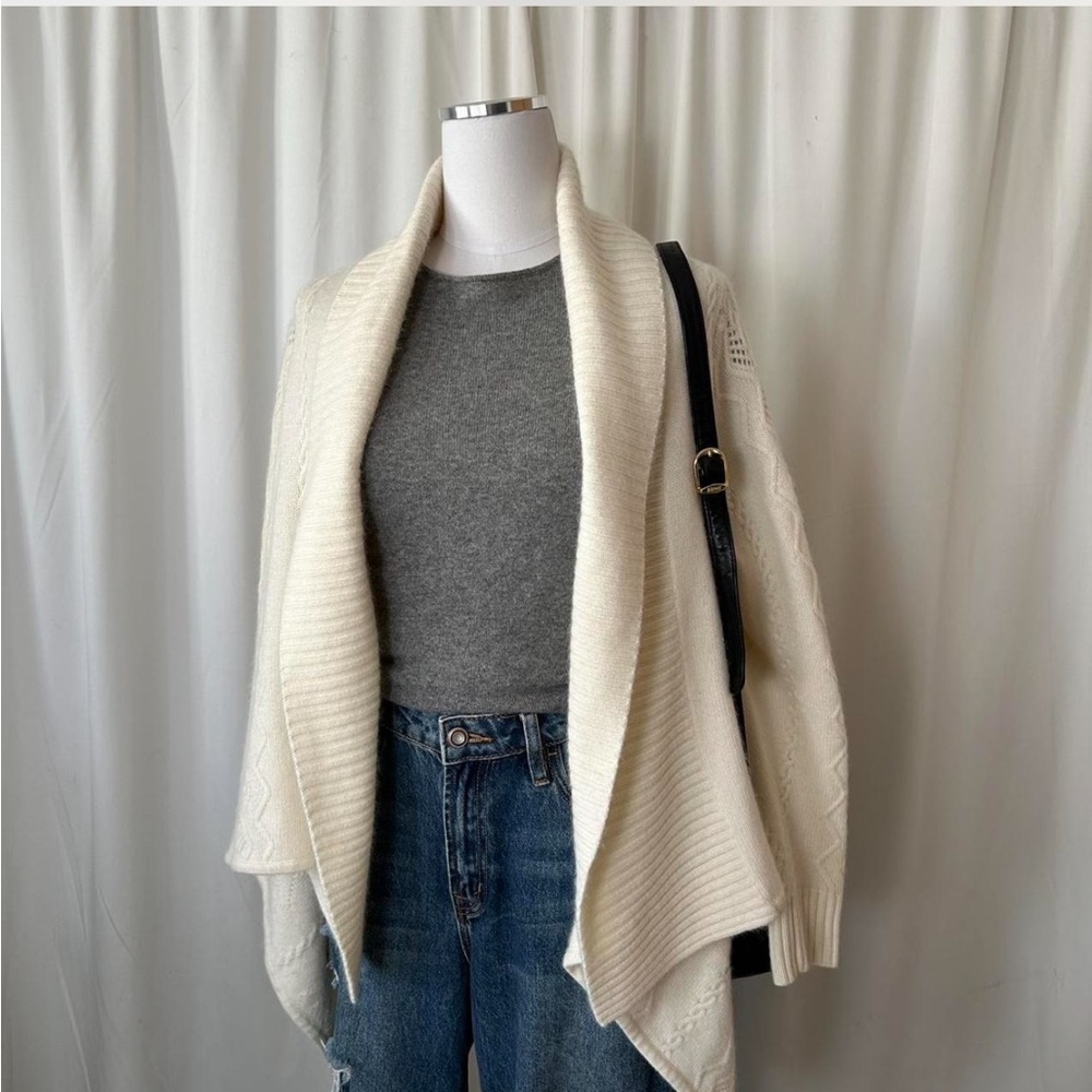 Vintage Jones New York Signature Open-front Cardigan Wool blend Petite small. - Picture 4 of 8